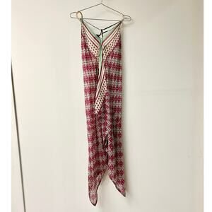 Pop Saint Barth Sleeveless Hi-Low Hem Cover-Up Dress Purple Green Women's M